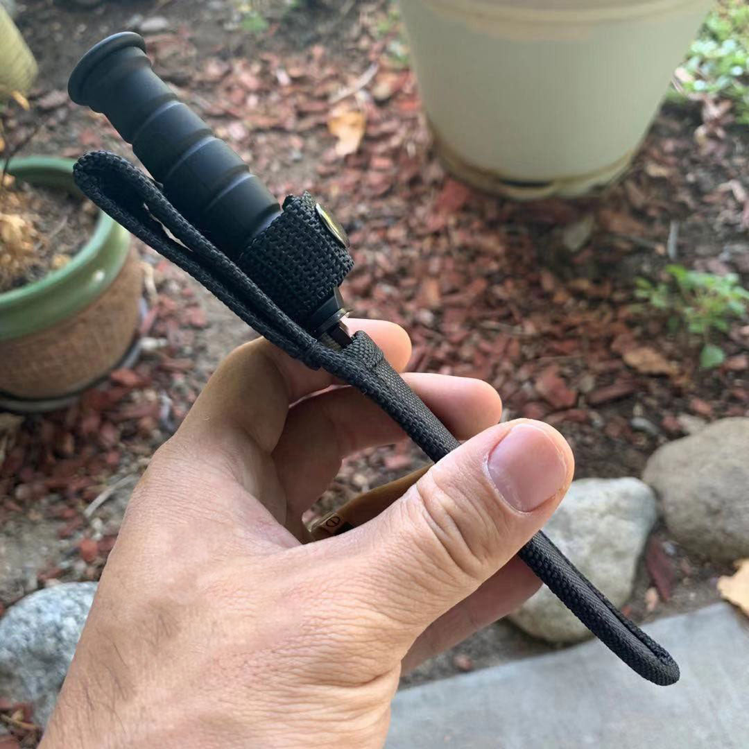 19.05 cm Full Tang Black Tanto Tactical Knife with Nylon Sheath 4