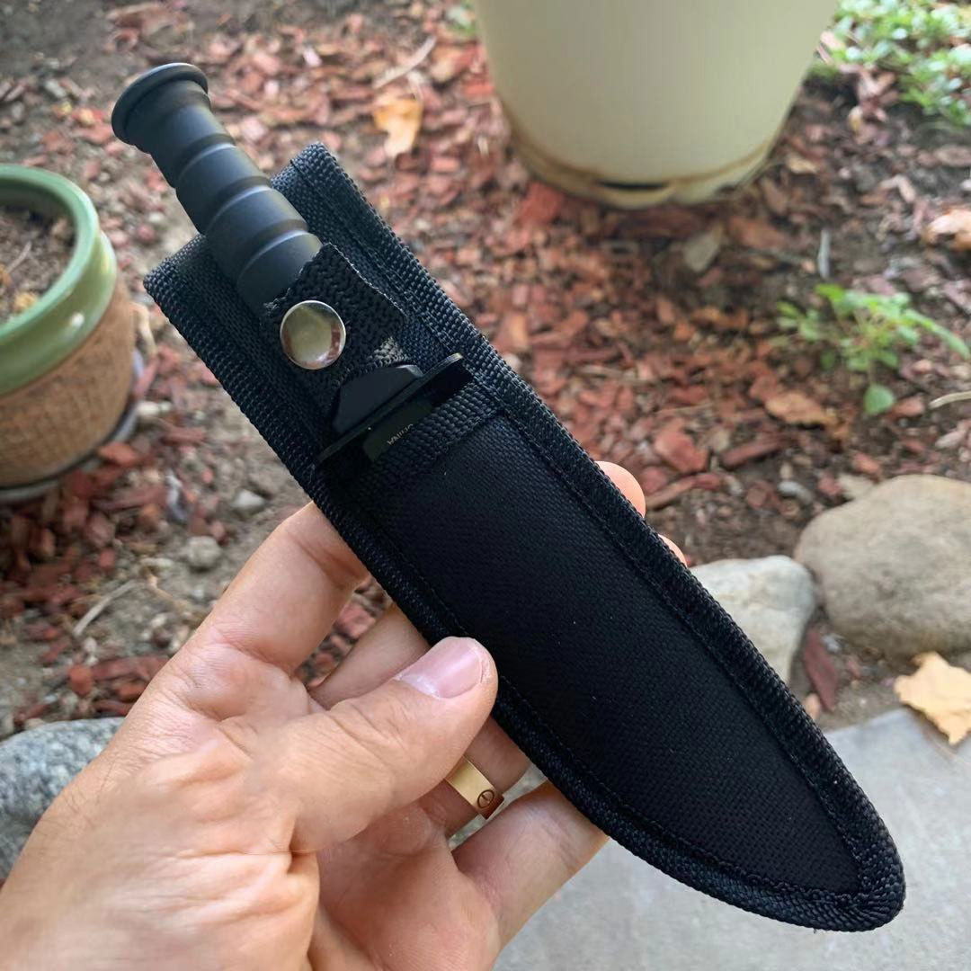 19.05 cm Full Tang Black Tanto Tactical Knife with Nylon Sheath 5