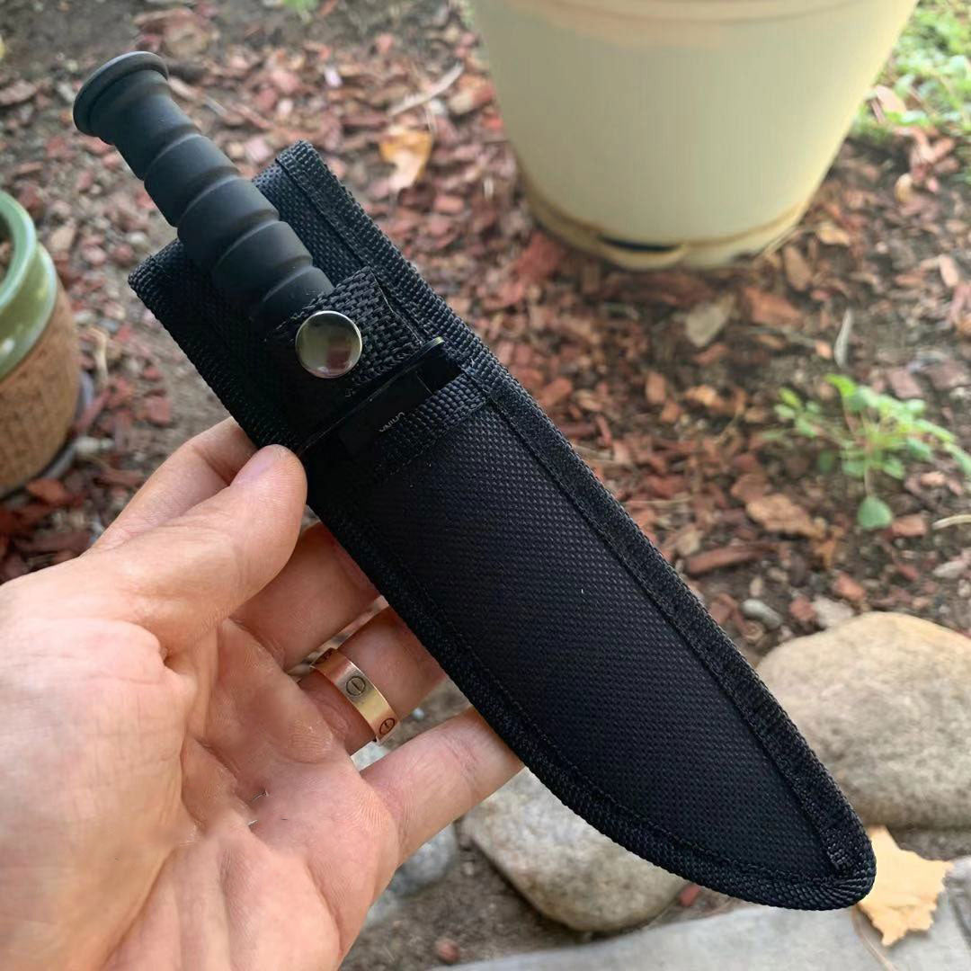 19 cm Full Tang Classic Tanto Tactical Knife with Nylon Belt Sheath 5