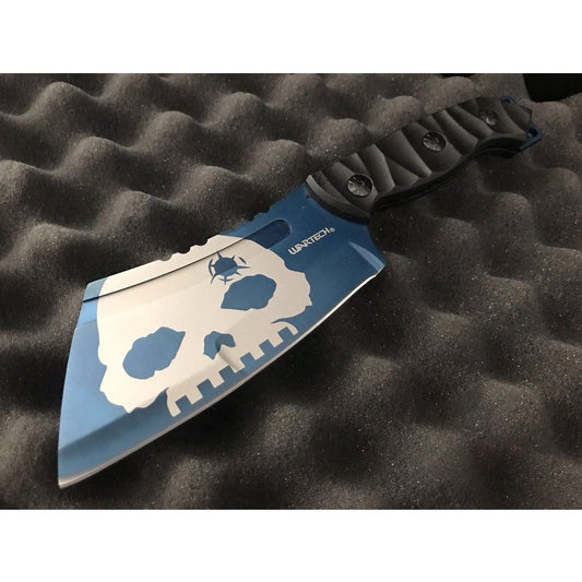 24.13cm Fixed Blade Cleaver Style Full Tang Hunting Knife with Sheath (Blue) 11