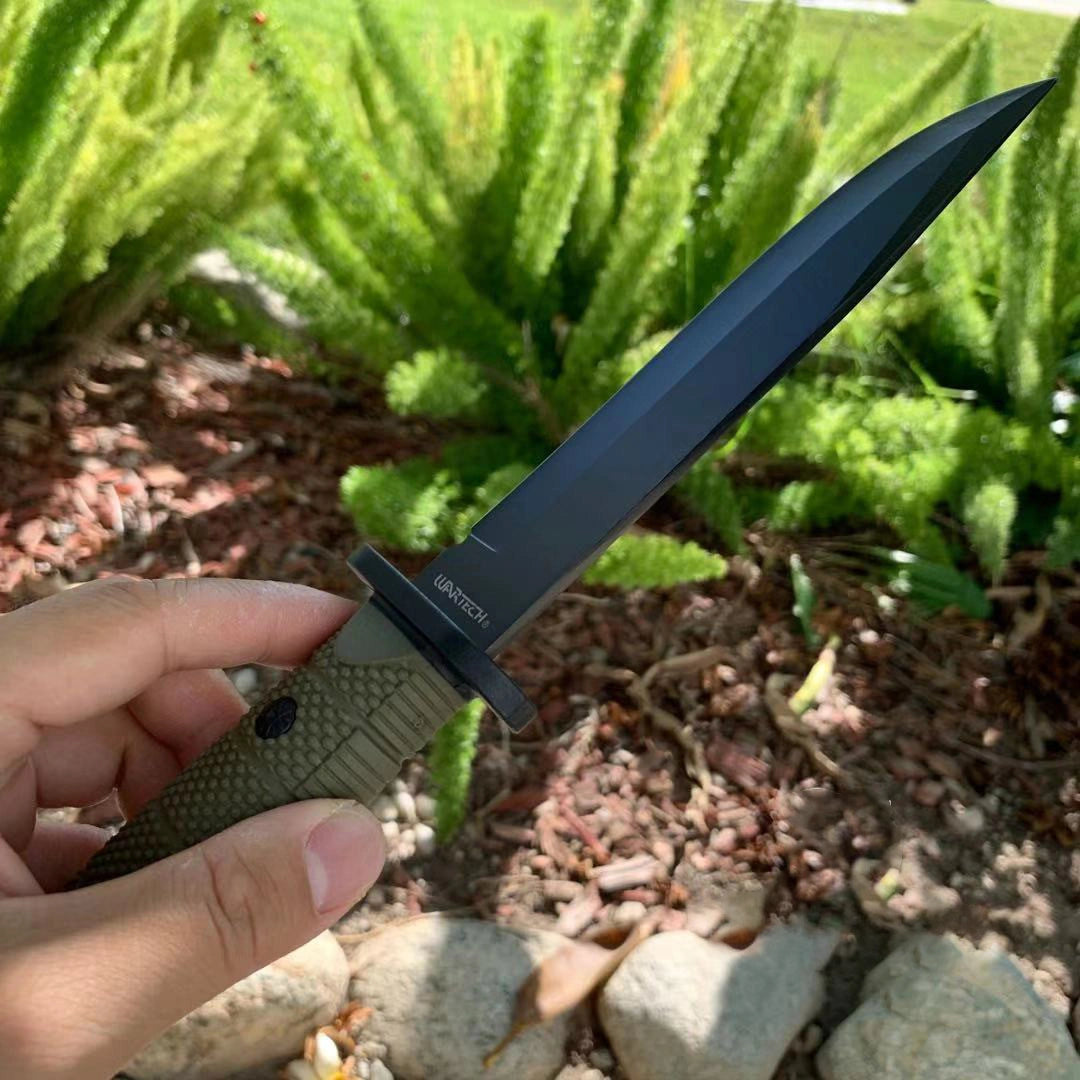 31.4325cm Full Tang Black Hunting Bowie Knife 3