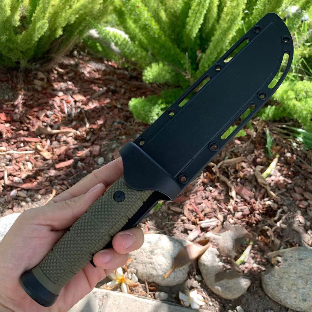 31.4 cm Full Tang Black Hunting Bowie Knife with Hard Sheath 4