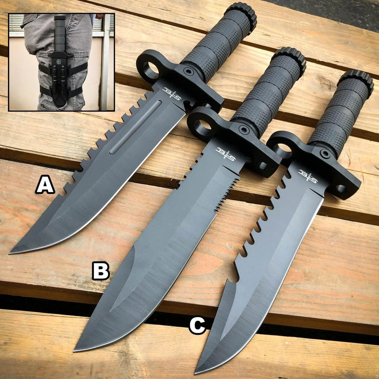 32cm Tactical Survival Knife with Fire Starter 4