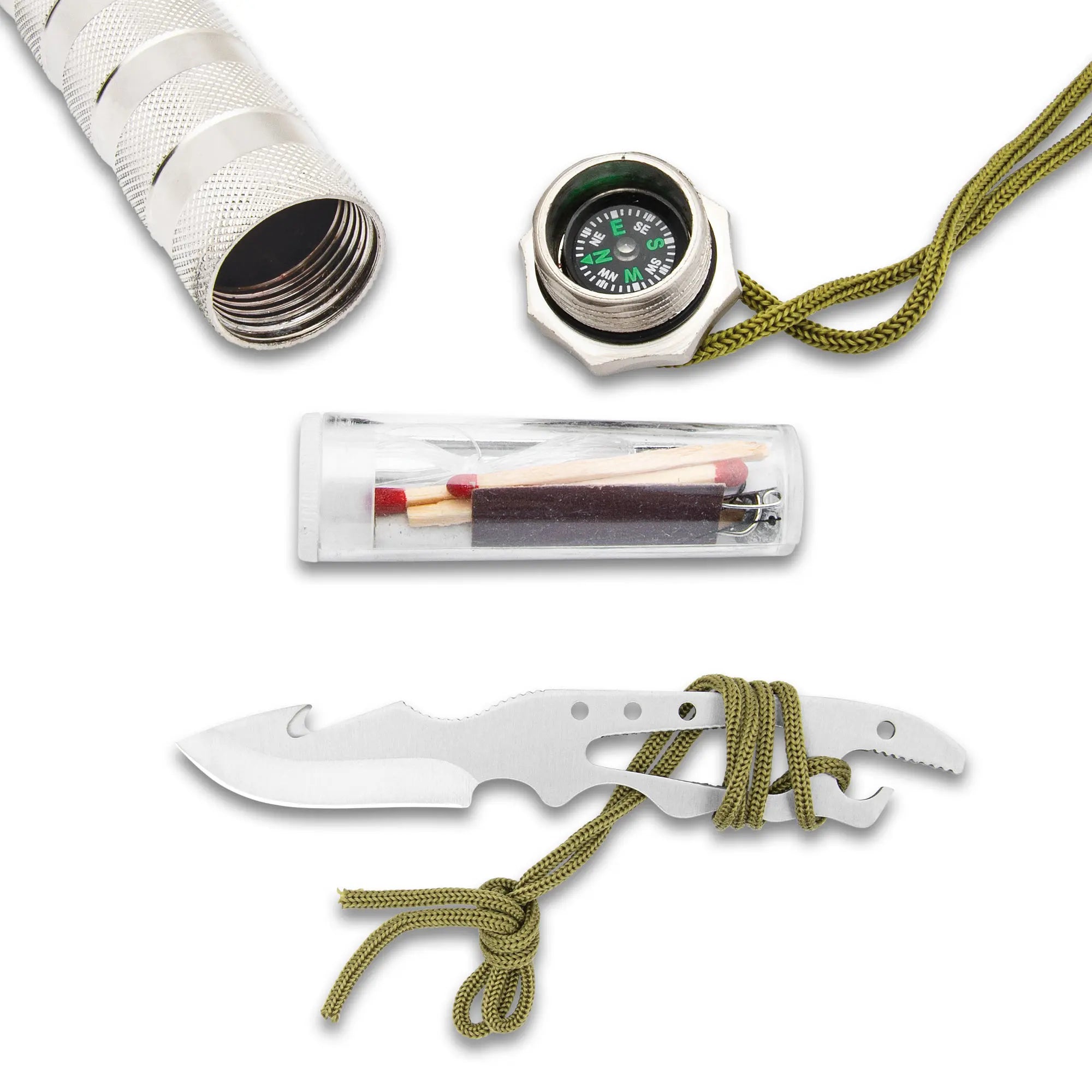 34.925cm Survival Master Knife – Stainless Steel, Compass & Slingshot Sheath 2