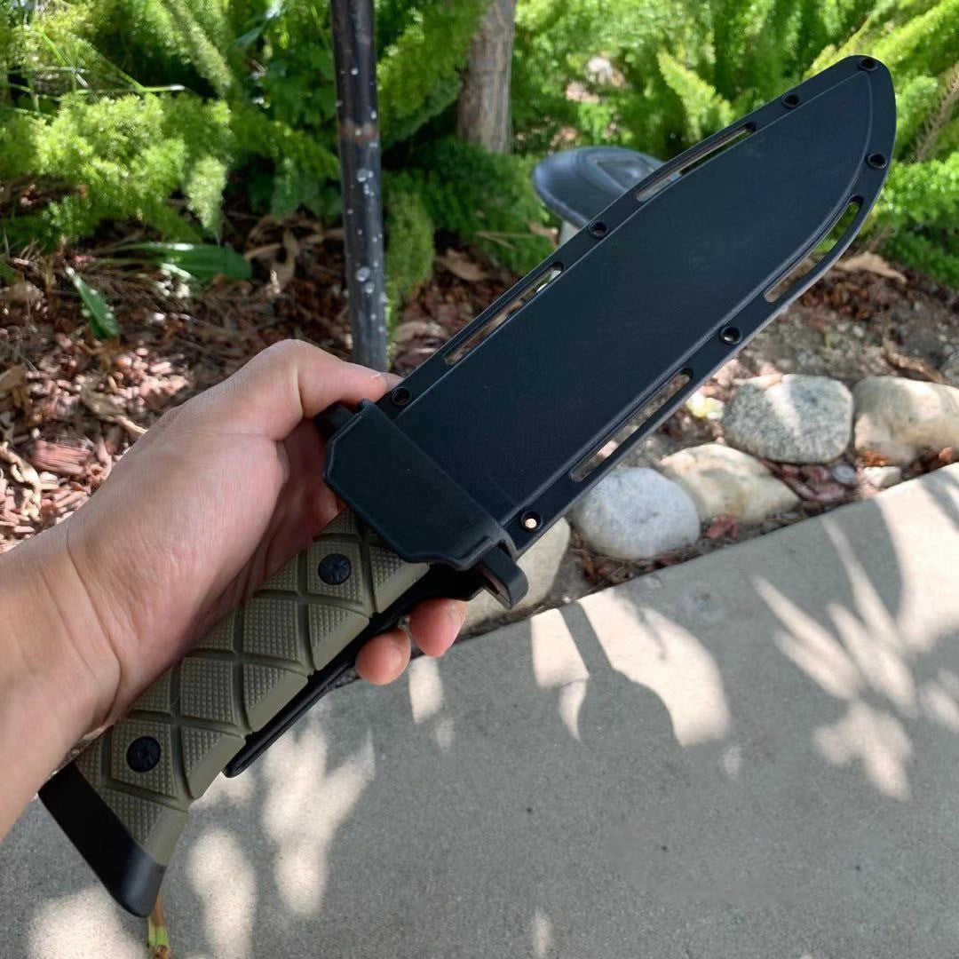 36.5125cm Full Tang Black Hunting Bowie Knife with Hard Sheath 3