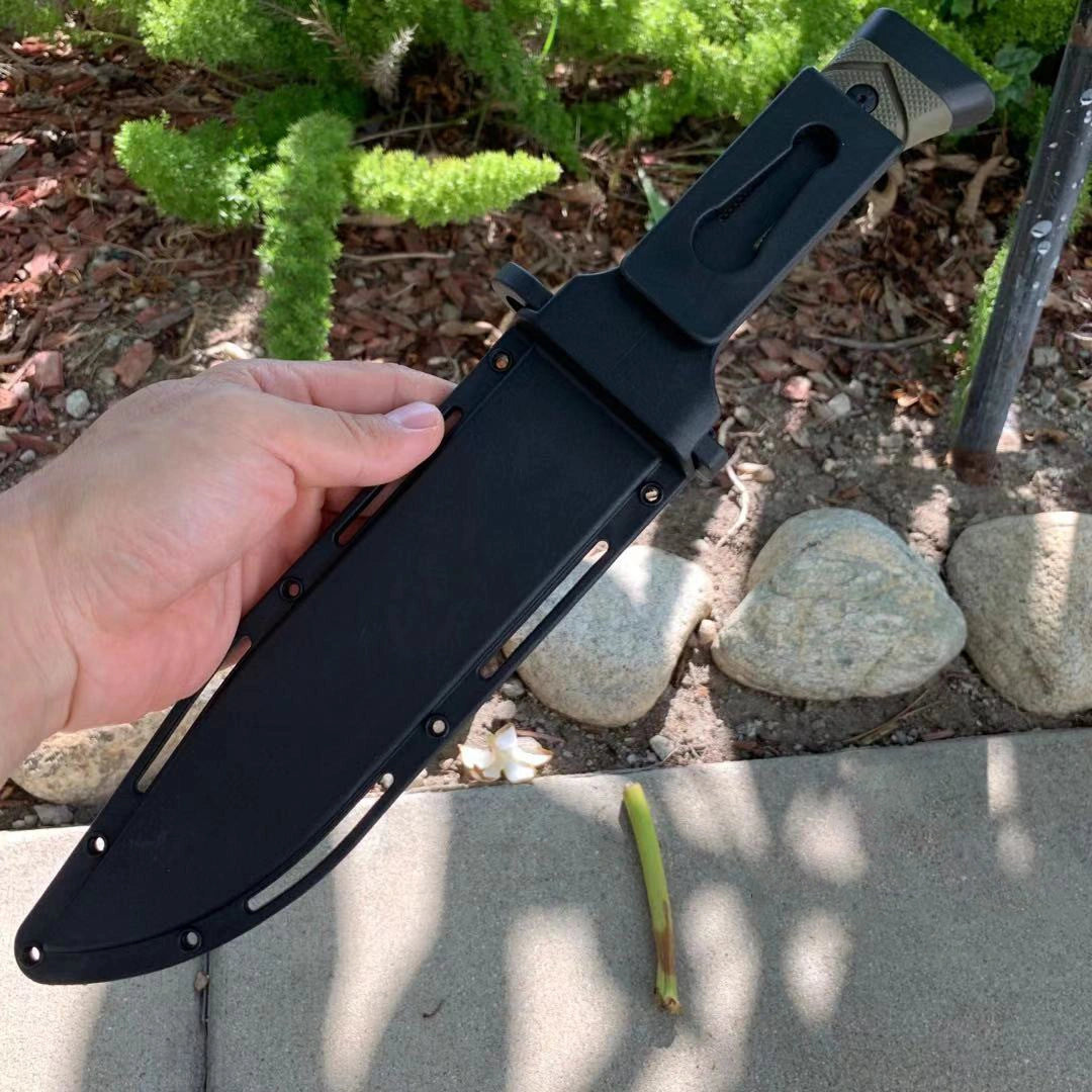 36.5125cm Full Tang Black Hunting Bowie Knife with Hard Sheath 5