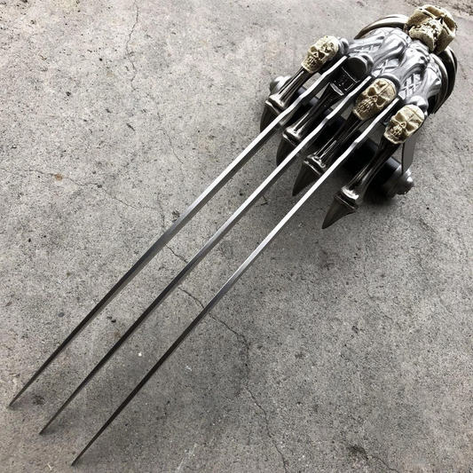 43 cm Wolverine Claw & Skull Skeleton Knife Dagger with Handle Fixed Blade 1