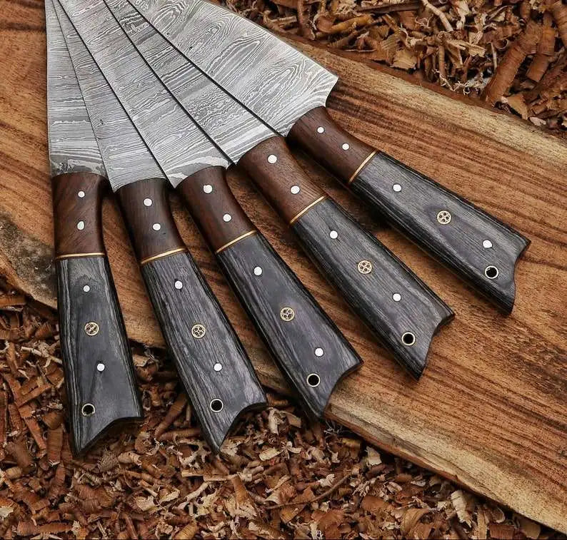 5-Piece Hand Forged Damascus Knife Set 44