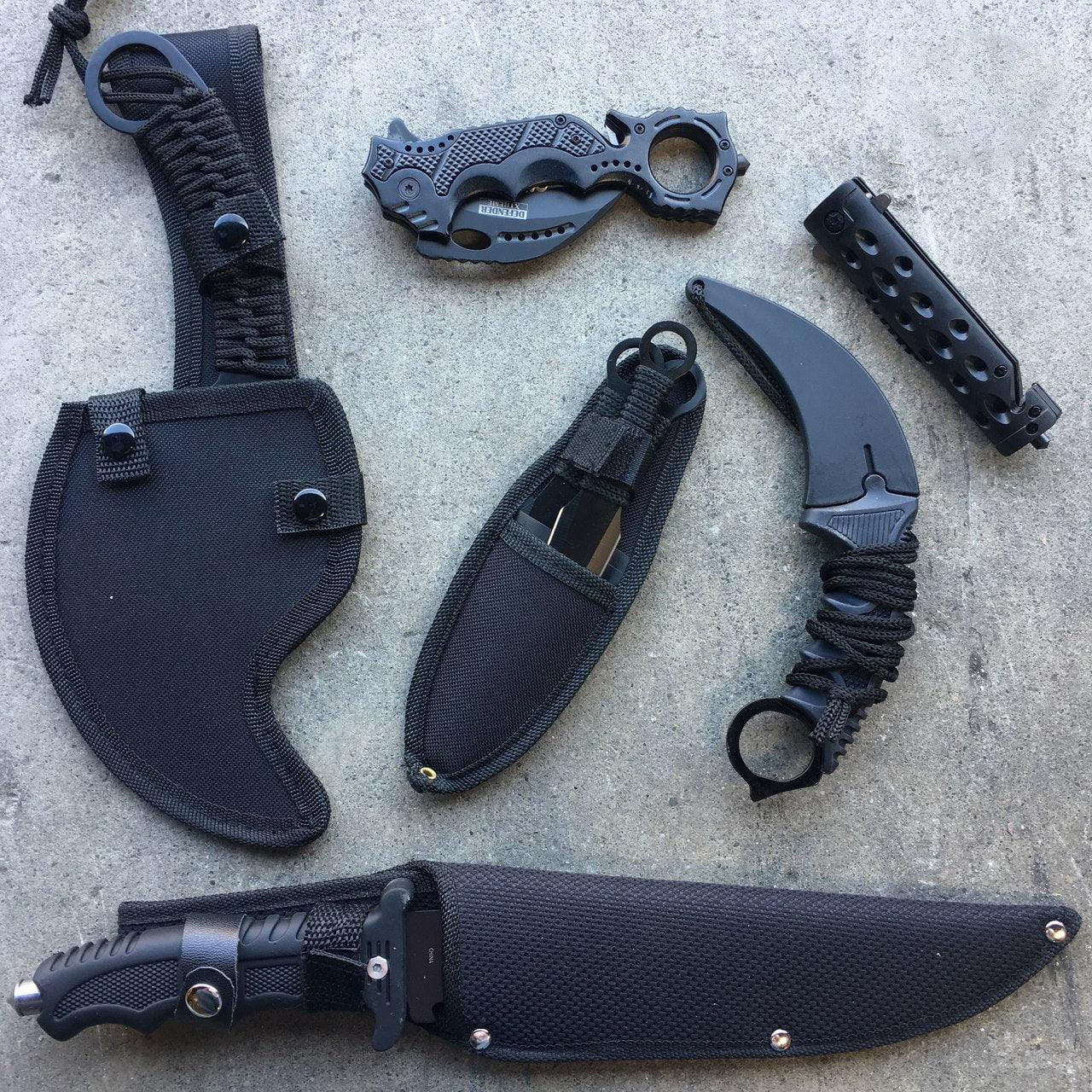 8PC Zombie Tactical Knife & Axe Set