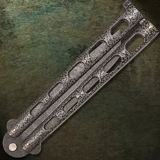 Bear & Son Butterfly Knife Damascus Tanto 1
