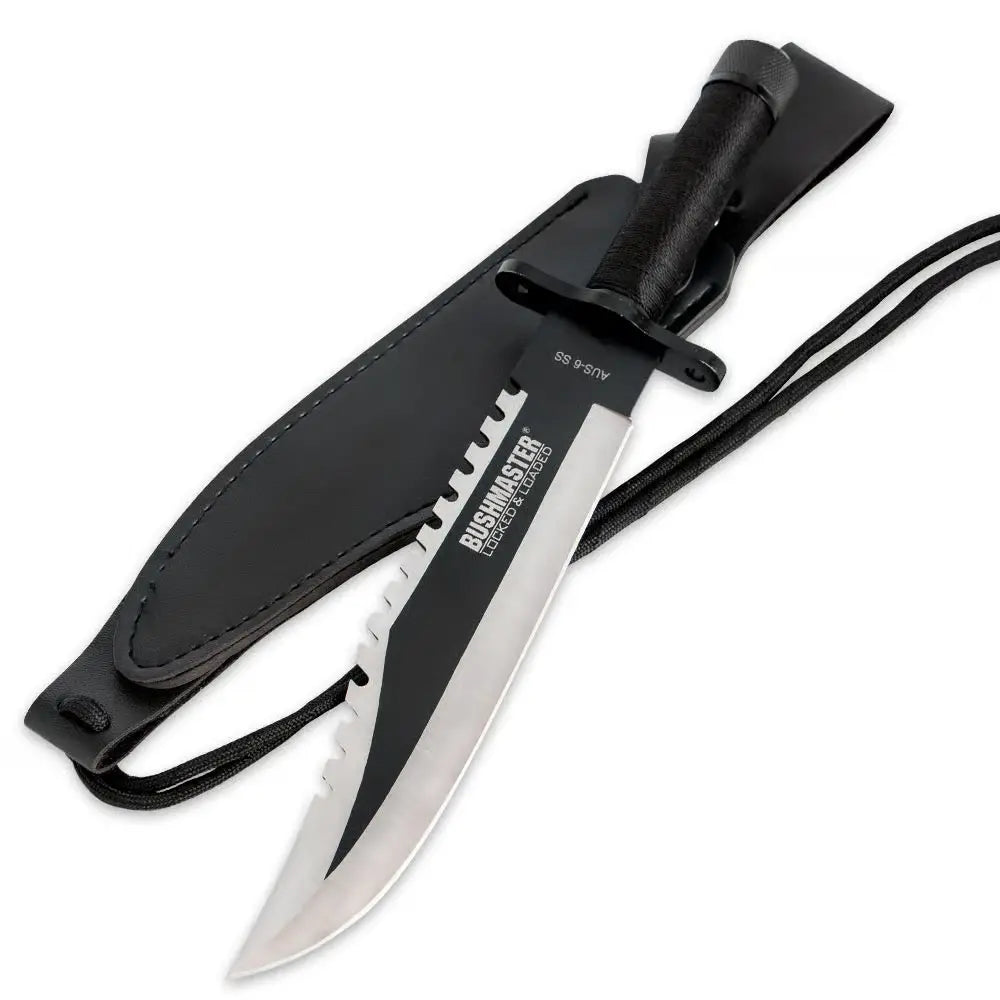 Bushmaster Sawback Survival Knife with Survival Kit and Sheath 2