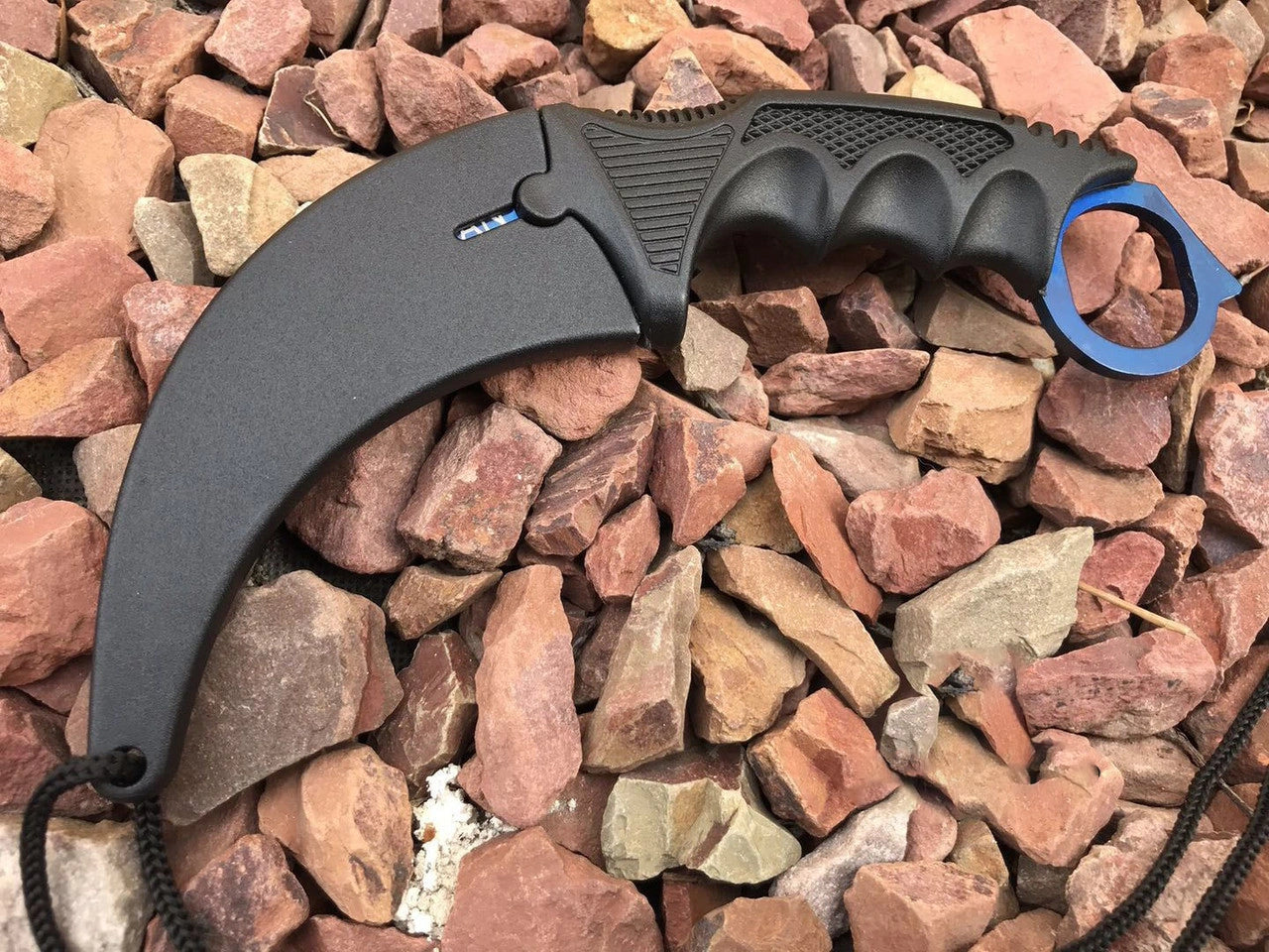 CS: GO Tactical Karambit Knife - Blue, Custom Engraved 2