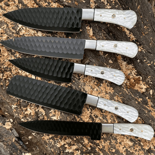 Custom Handmade Damascus BBQ Chef Knife Set