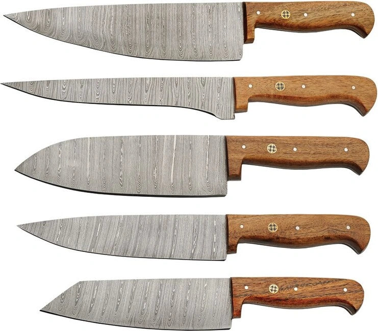 Damascus Mosaic 5-Piece Kitchen Knife Set 1