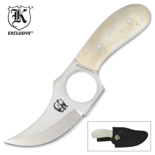 Genuine Bone Cub Skinner Knife with Sheath