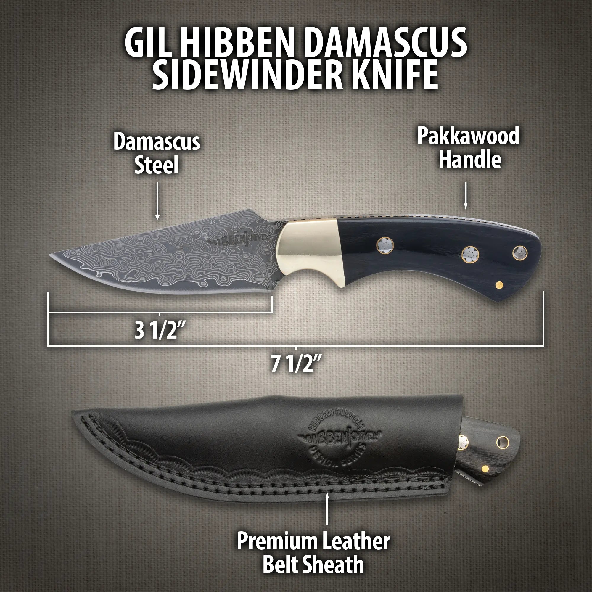 Gil Hibben Damascus Sidewinder Knife 2