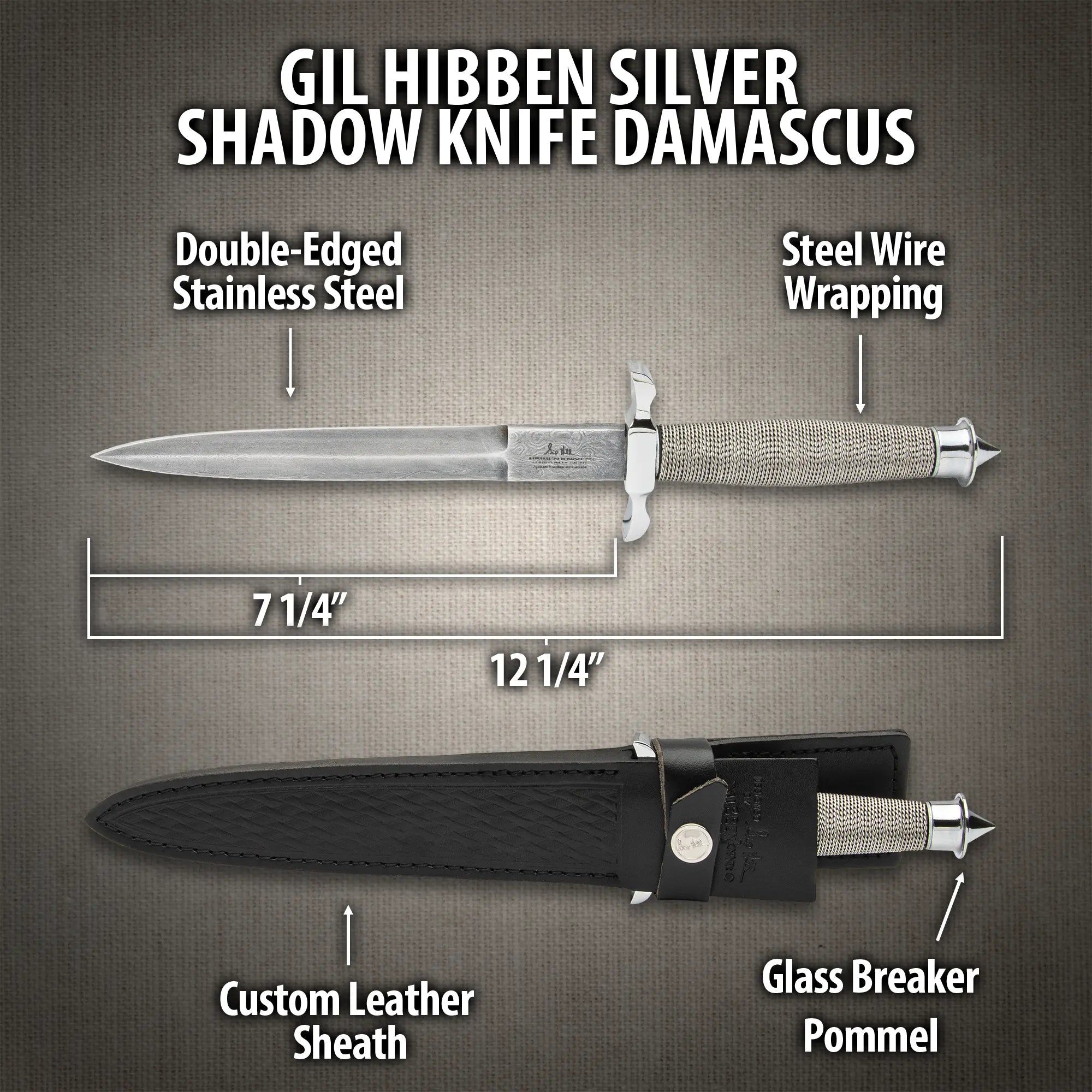 Gil Hibben Silver Shadow Knife Damascus 2