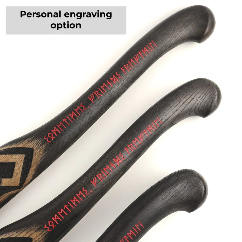 Hand-Forged Othala Axe w/ Leather Cover 10