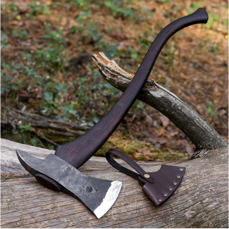 Hand forged Fireman's Axe American superhero with leather case 1