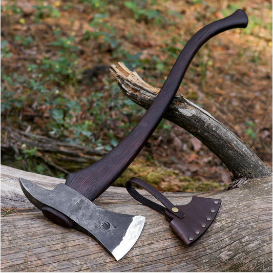 Hand forged Fireman's Axe American superhero with leather case 1