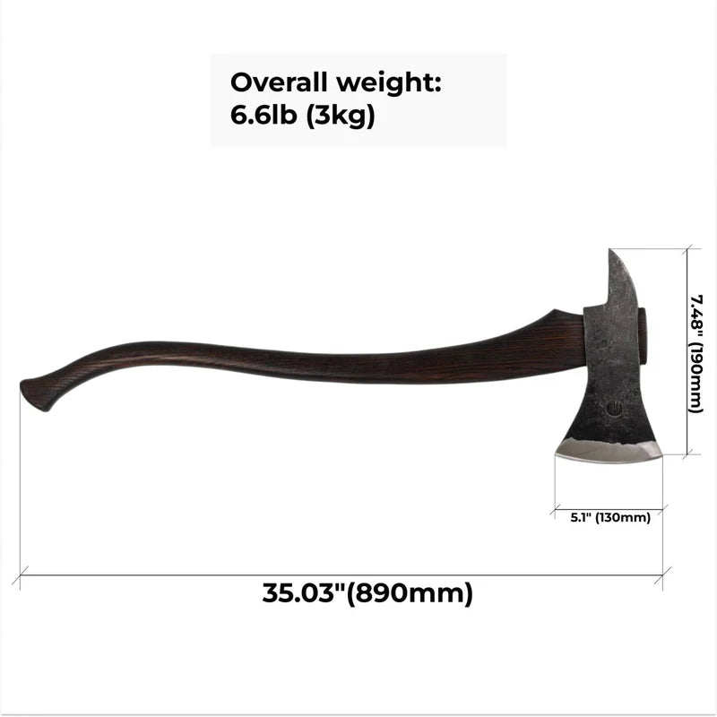 Hand forged Fireman's Axe American superhero with leather case 2