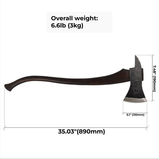 Hand forged Fireman's Axe American superhero with leather case 2