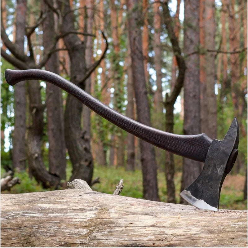 Hand forged Fireman's Axe American superhero with leather case 5