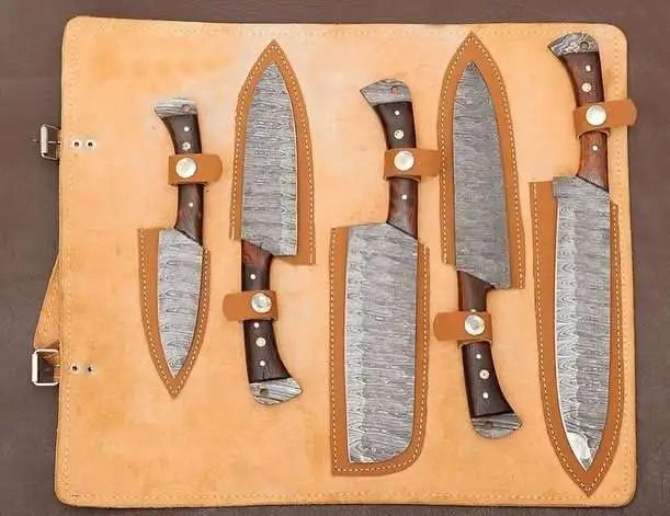 Handmade 5-Piece Damascus Chef Knife Set 4