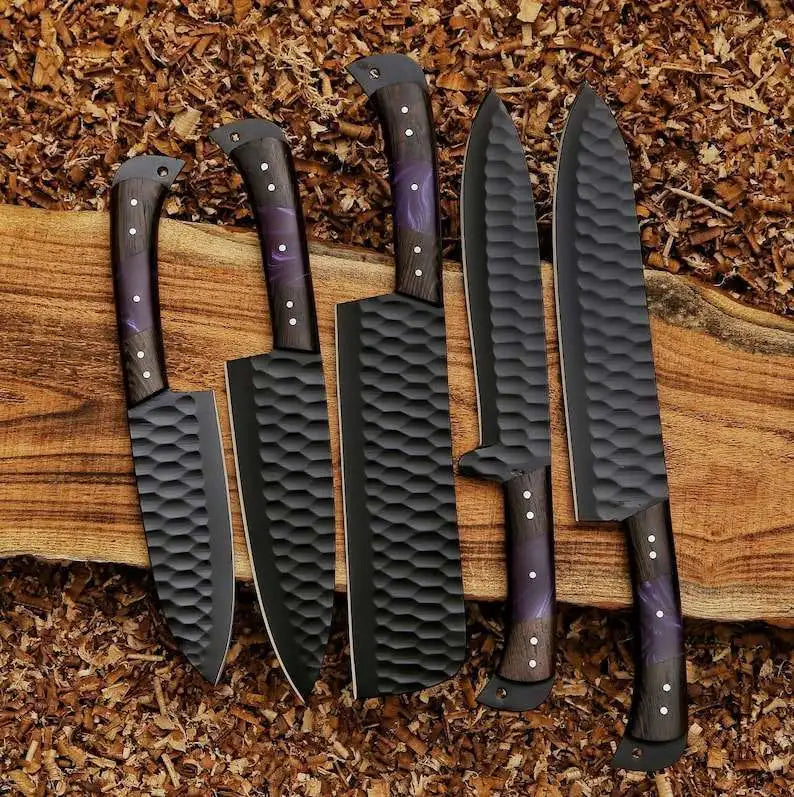 Handmade Carbon & D2 Steel Chef Knife Set 3