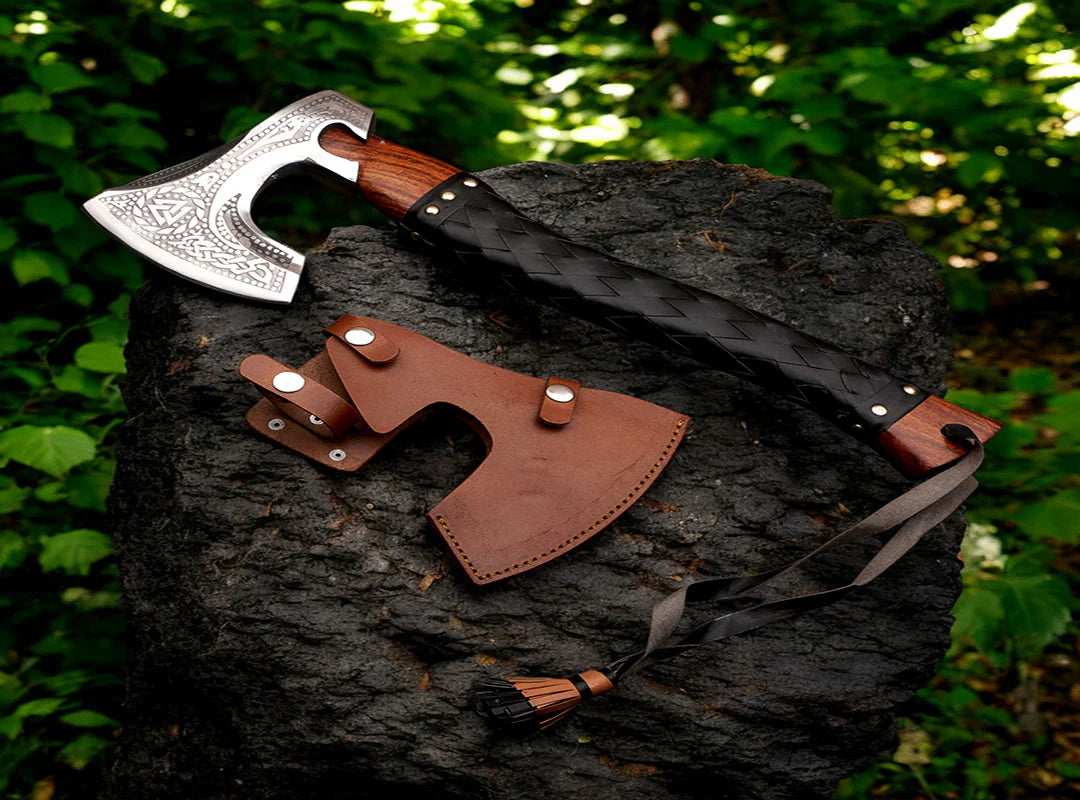 Handmade High Carbon Steel Medieval Axe Pro-Bello1442 6