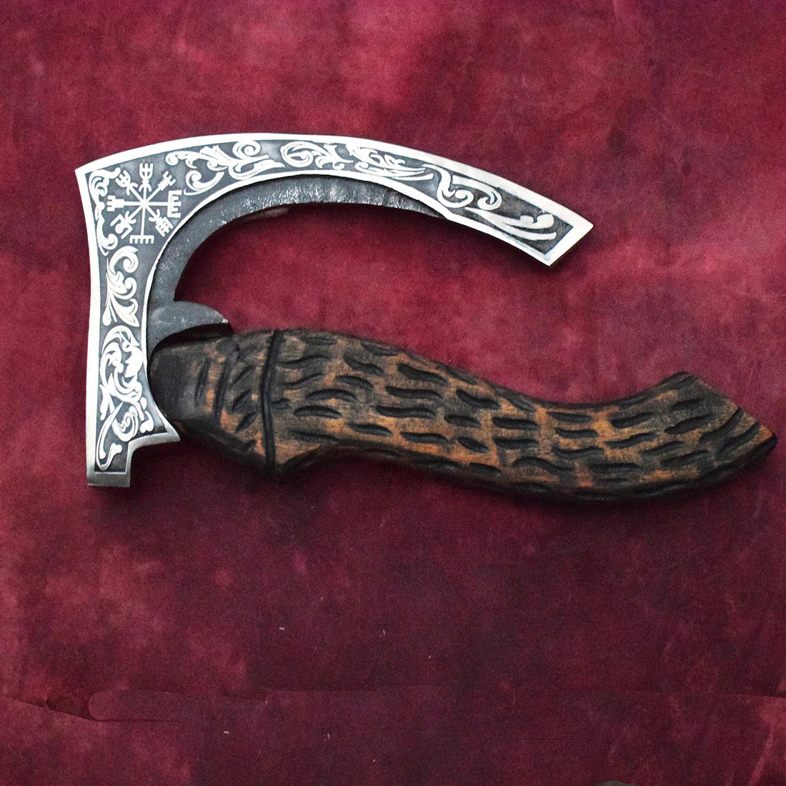 Handmade High Carbon Steel Viking Pizza Cutter Axe Pro-Bello1490 2