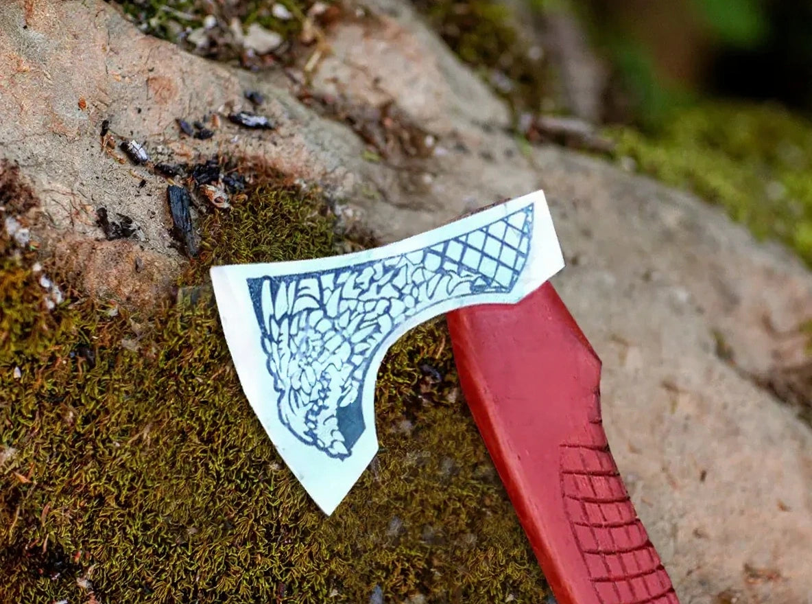 Handmade Norse Dragon Mini Viking Axe RA-235 1