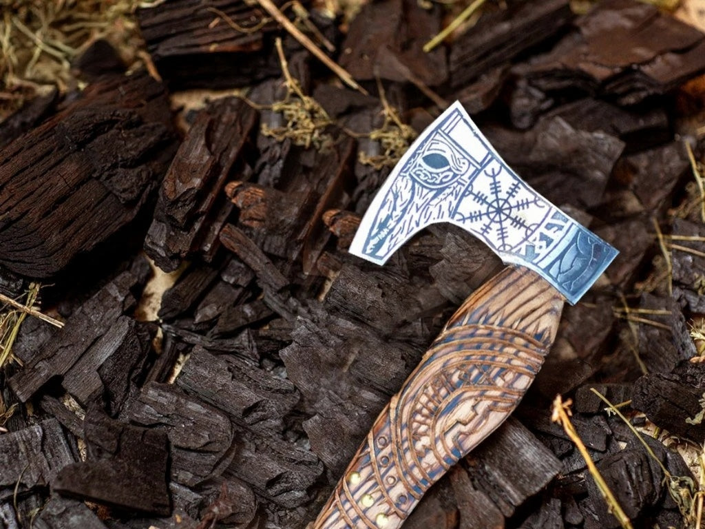 Helm of Awe & Odin Symbol Mini Viking Axe 1