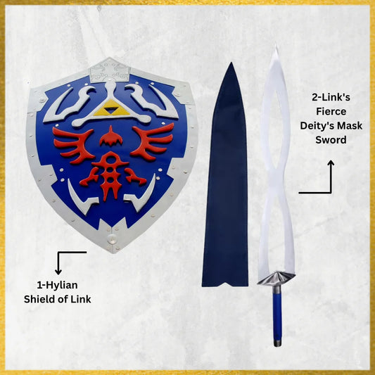 Hylian Shield & Fierce Deity’s Mask Sword from Legend of Zelda