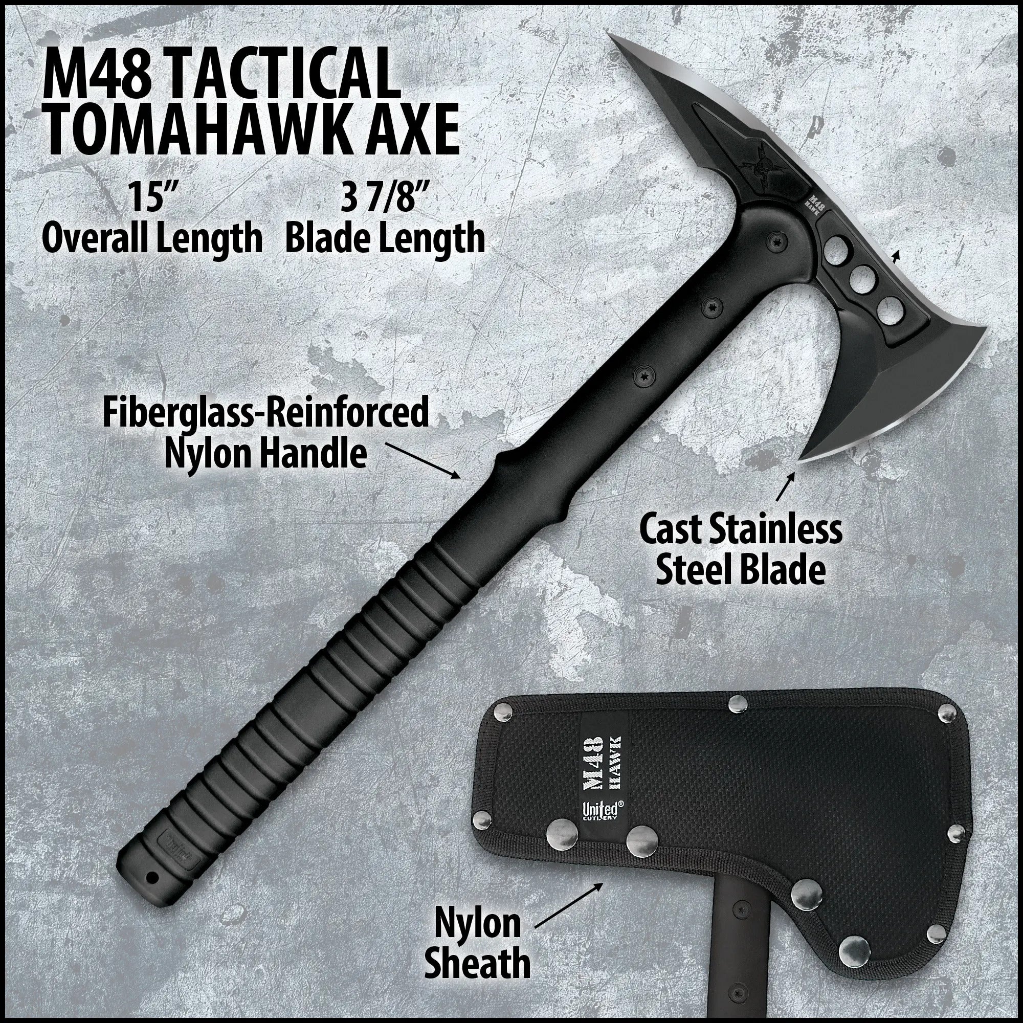 M48 Tactical Tomahawk Axe – 38.1cm Overall, 20.32cm Head, 9.906cm Blade 2