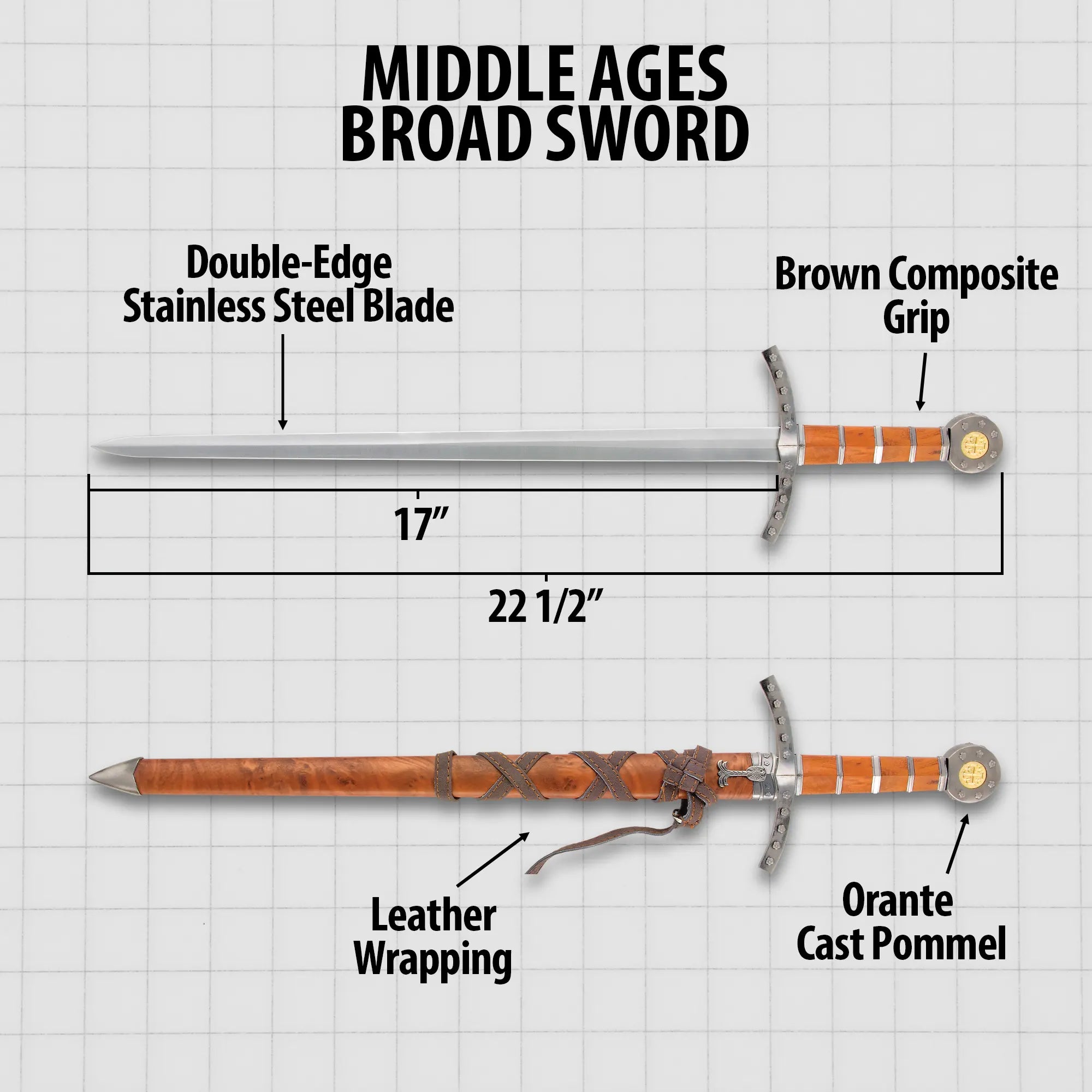 Middle Ages Broadsword & Scabbard 2
