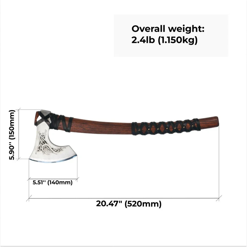 Norse Axe Njord – Handmade with Leather Wrap 1