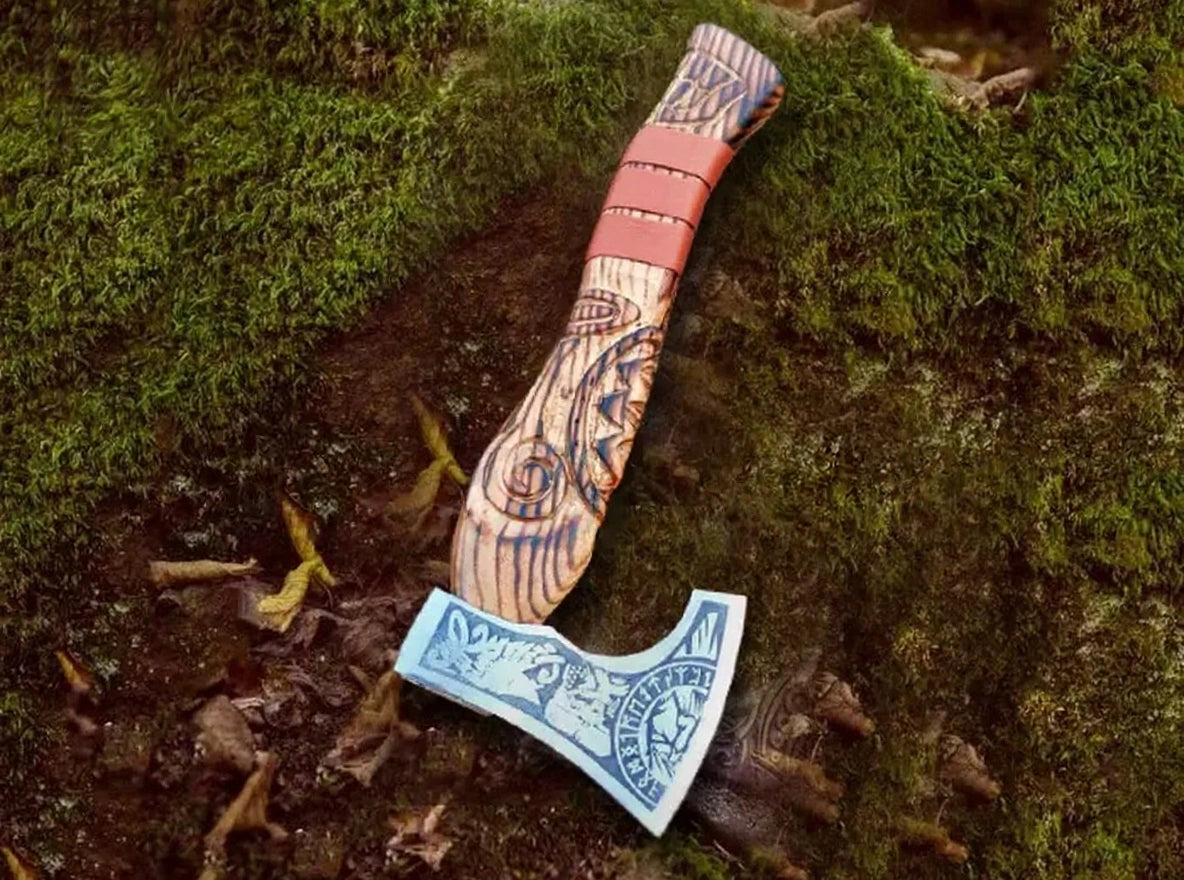 Odin Runes Etched Mini Viking Axe