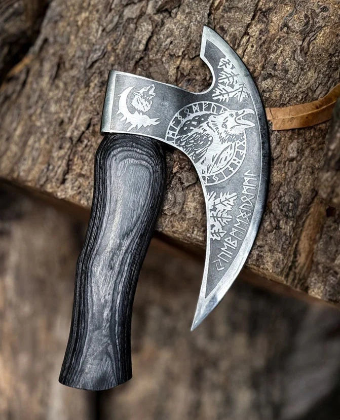 RA-265 Hand-Forged Odin Raven Pizza Axe 1