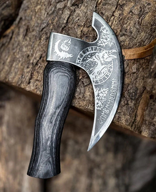 RA-265 Hand-Forged Odin Raven Pizza Axe 1