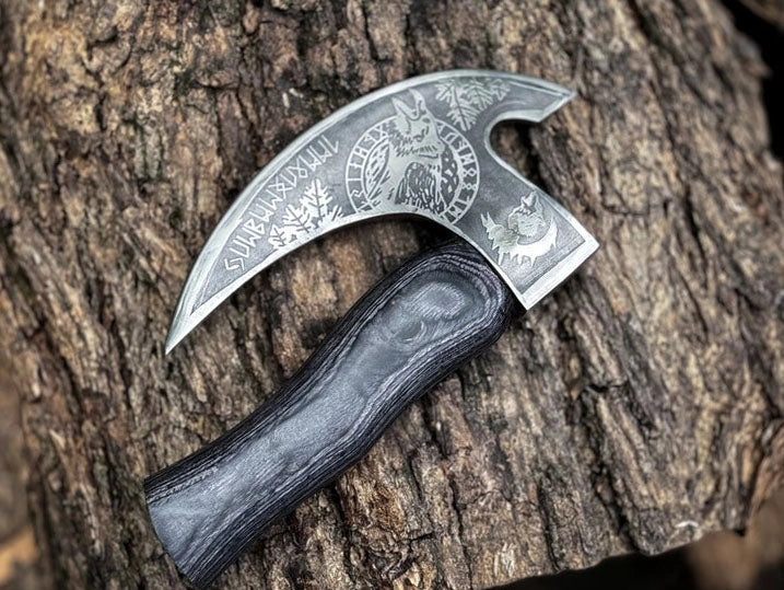 RA-265 Hand-Forged Odin Raven Pizza Axe 2