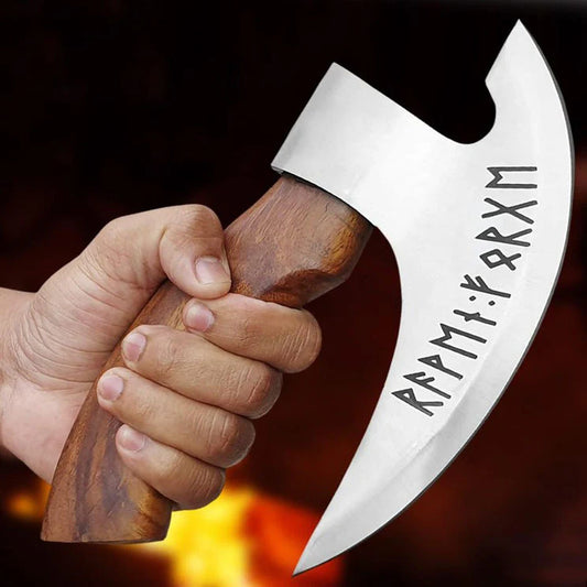 RA-270 Viking Runes Etched Pizza Axe