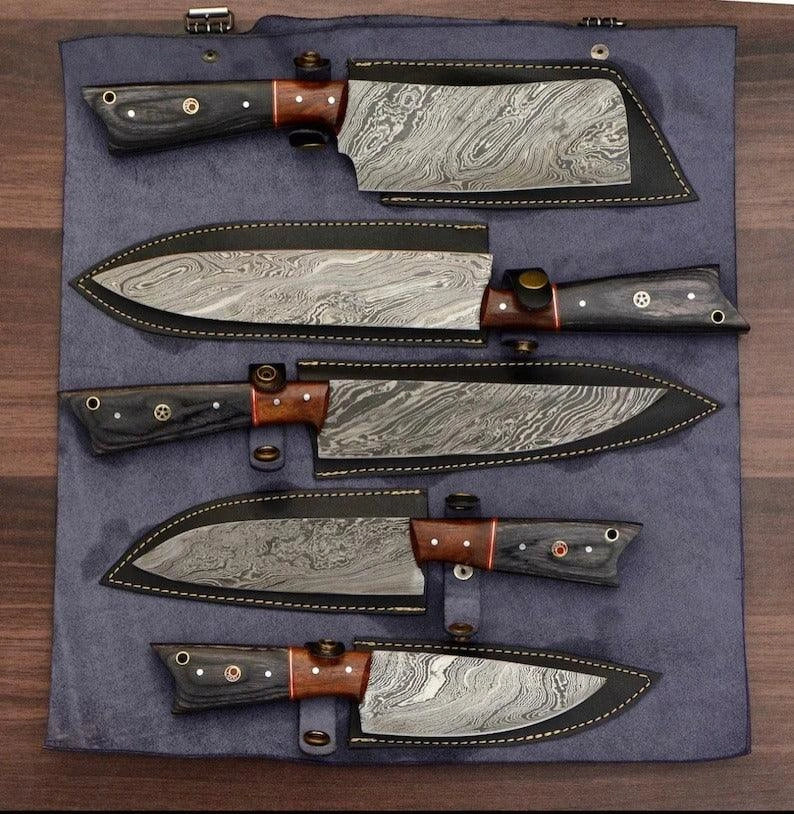 RA-58 Handmade Damascus Chef Knife Set 2
