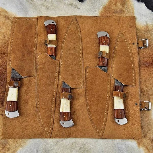 RA-73 Custom 5-Piece Damascus Chef Knife Set