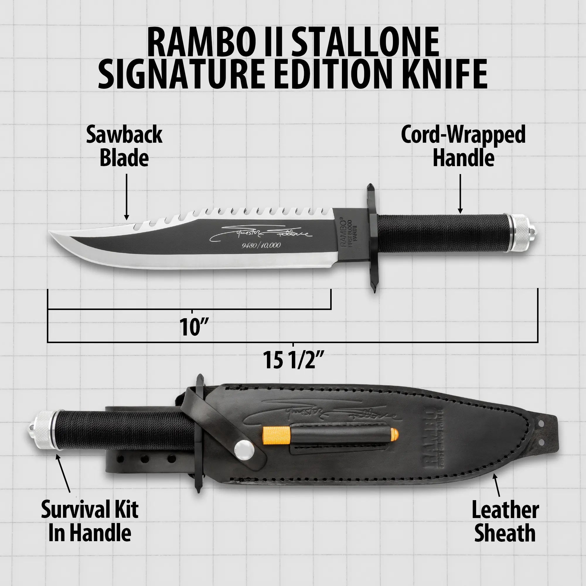 Rambo Stallone Signature Edition Knife With Survival Kit 2