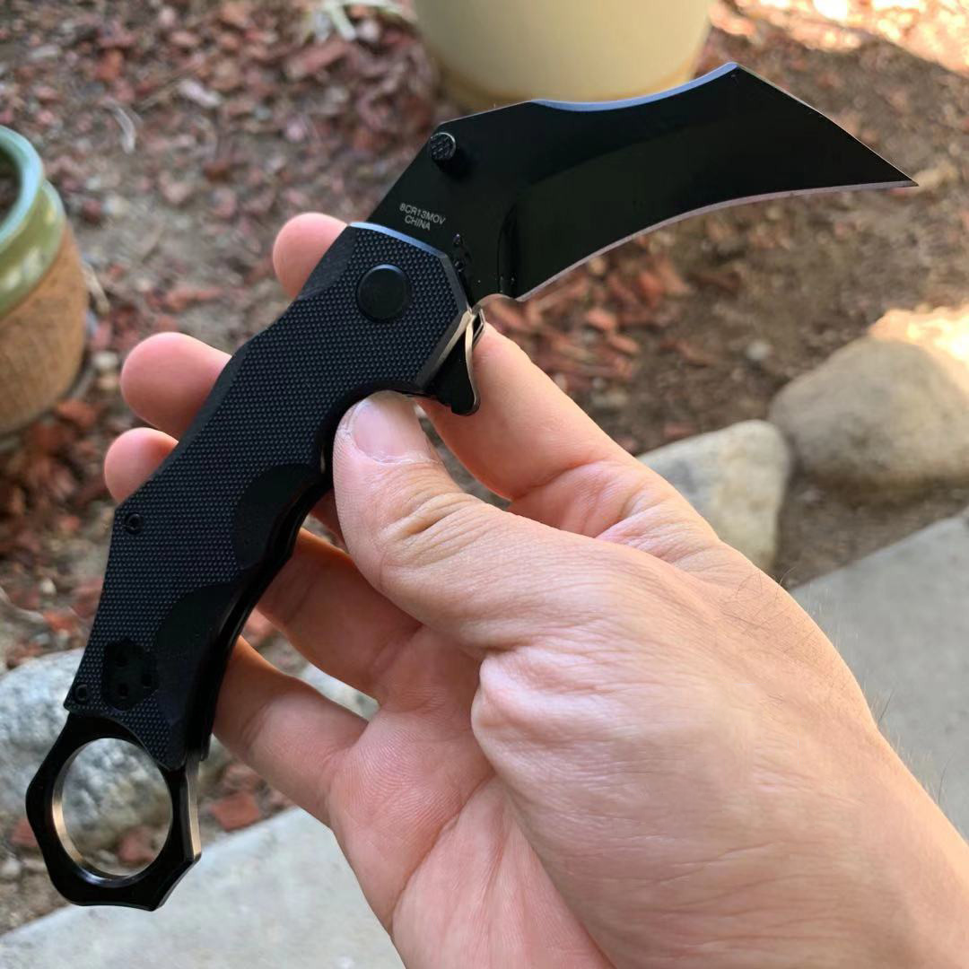 STEC Tactical Karambit Folding Knife with G10 Handle & Kydex Case 2