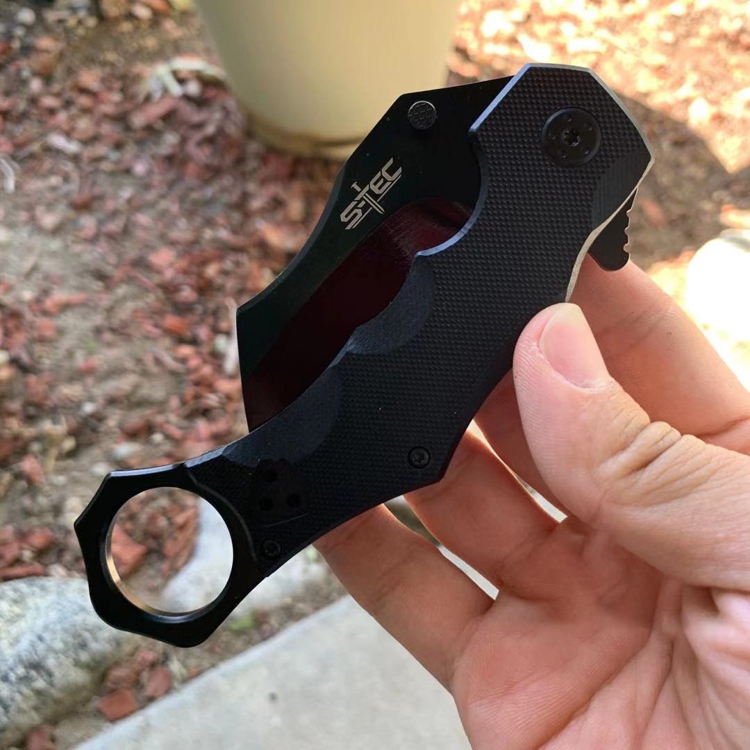 STEC Tactical Karambit Folding Knife with G10 Handle & Kydex Case 5