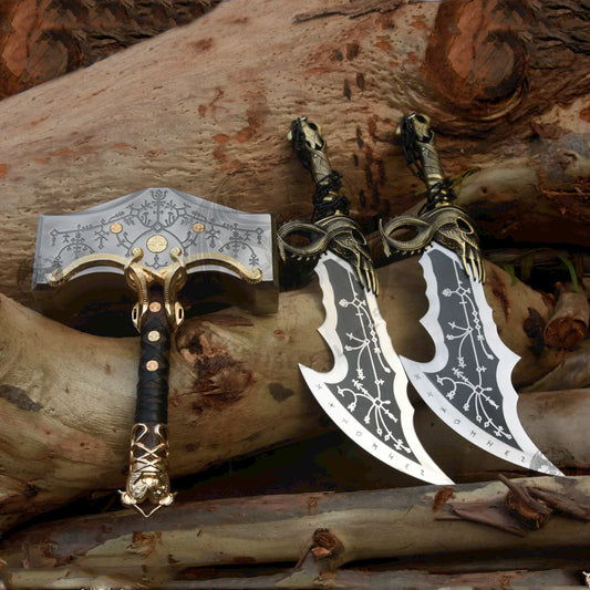 Set of Kratos Blades of Chaos and Thor Hammer