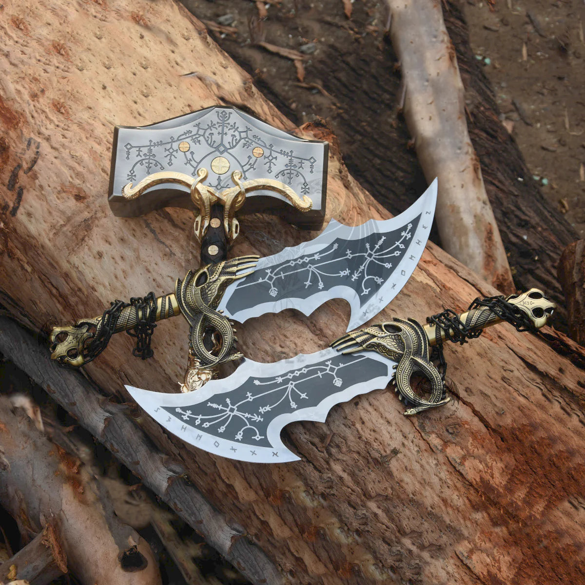 Set of Kratos Blades of Chaos and Thor Hammer