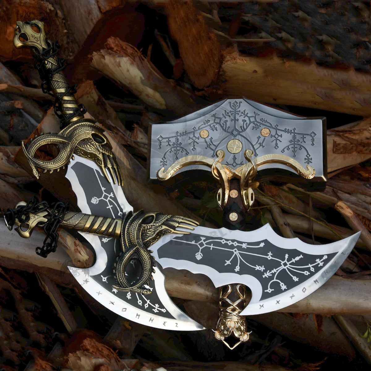Set of Kratos Blades of Chaos and Thor Hammer